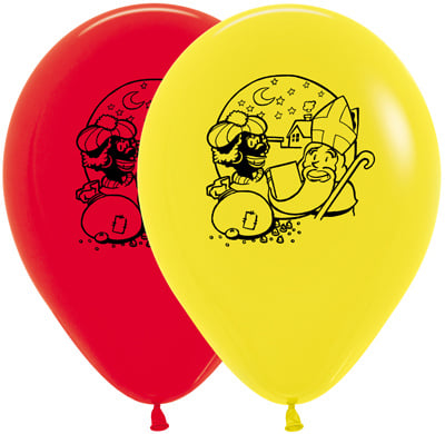 Ballons Sint en Piet Black Print Mix 30cm 25pcs