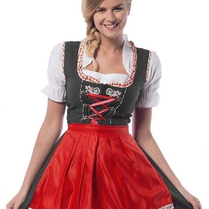 Robe Dirndl Oktoberfest Rouge 3 pièces