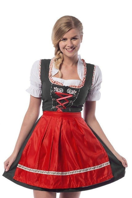 Robe Dirndl Oktoberfest Rouge 3 pièces