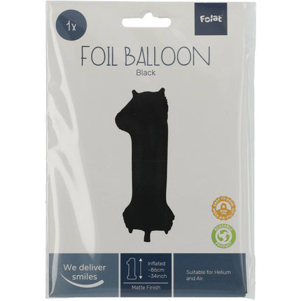 Ballon de baudruche Figure 1 Noir mat XL 86cm vide