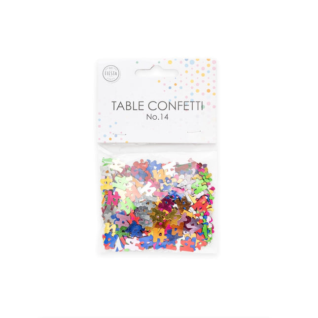 Confettis de table 14 ans colorés