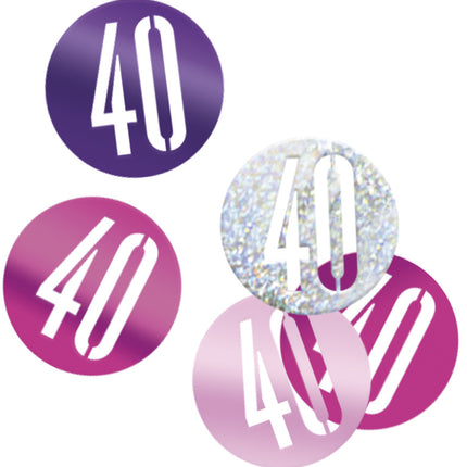 Confetti de table 40 ans Rose 14gr