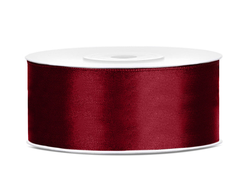 Ruban Satin Rouge Bordeaux 25mm 25m