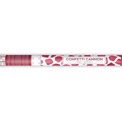 Canon à confettis Pétales de rose rouge bordeaux 60cm