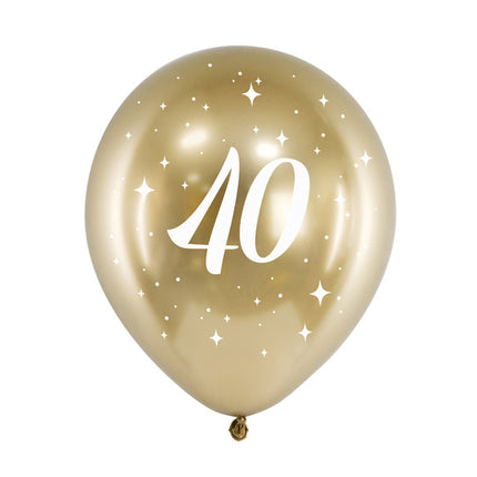 Ballons 40 ans or 30cm 6pcs