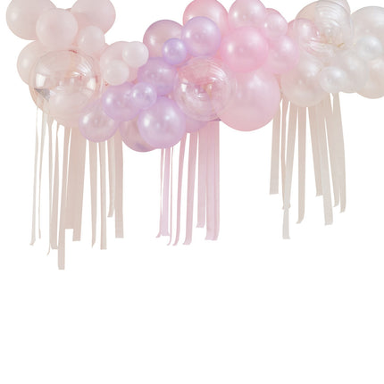 Arche de ballon rose Pastel Transparent DIY Set