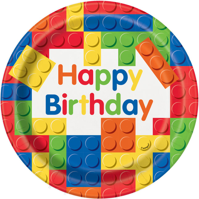 Assiettes Lego Happy Birthday 23cm 8pcs