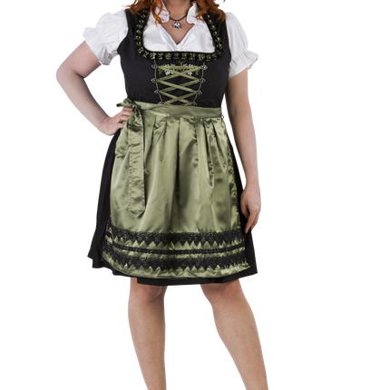 Noir Vert Robe Dirndl Oktoberfest Dames