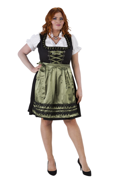 Dirndl noir vert olive, cerf