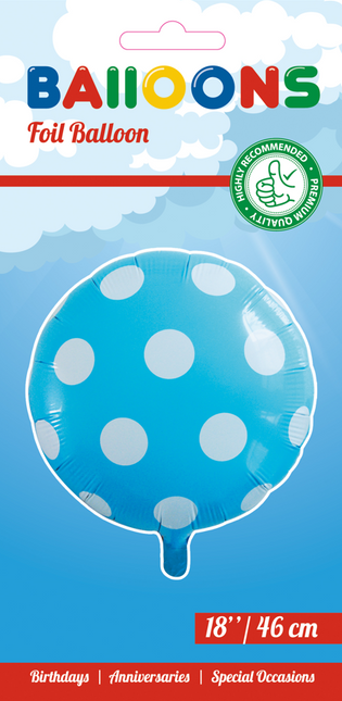 Ballon d'hélium Dots Light Blue 45cm Vide