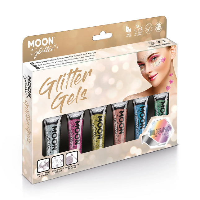 Moon Glitter Gel holographique à paillettes fines or 12ml