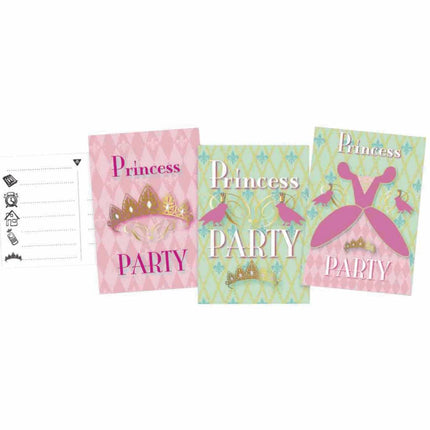 Invitations Princesses Party 6pcs