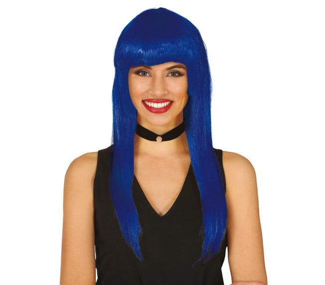 Perruque bleue Bangs