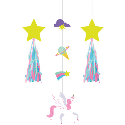 Décoration suspendue Licorne 69cm 3 pièces