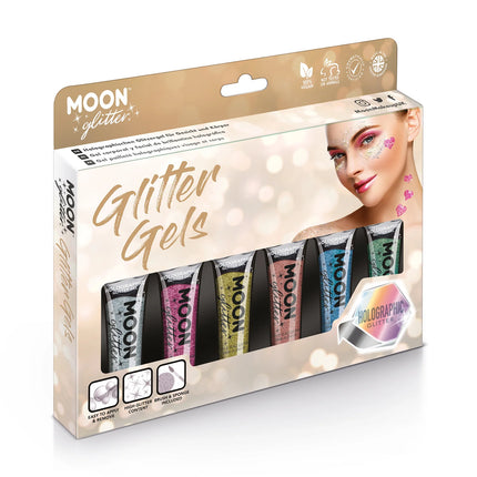 Moon Glitter Gel holographique à paillettes fines vertes 12ml