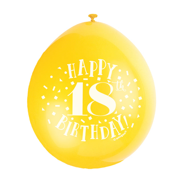 Ballons Happy Birthday 18 Years 28cm 10pcs