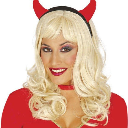 Bandeau d'Halloween Cornes de diable en tissu