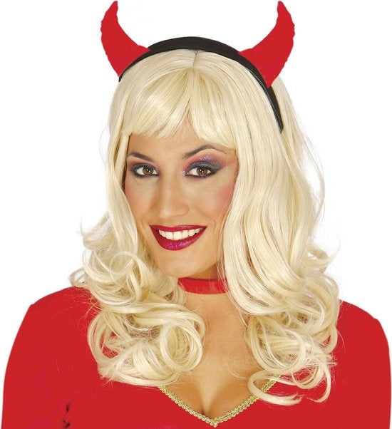 Bandeau d'Halloween Cornes de diable en tissu