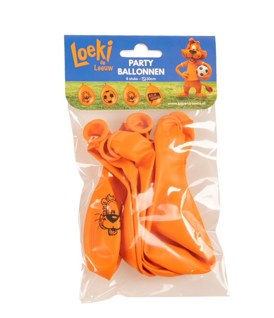 Loeki The Lion Balloons Orange 30cm 8pcs