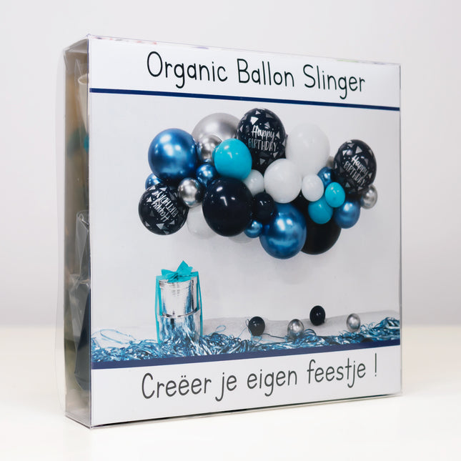 Kit de ballons de baudruche DIY Organic Happy Birthday Navy