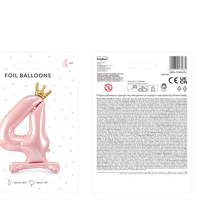 Ballon de baudruche Figure 4 Rose Clair Standard Vide 84cm