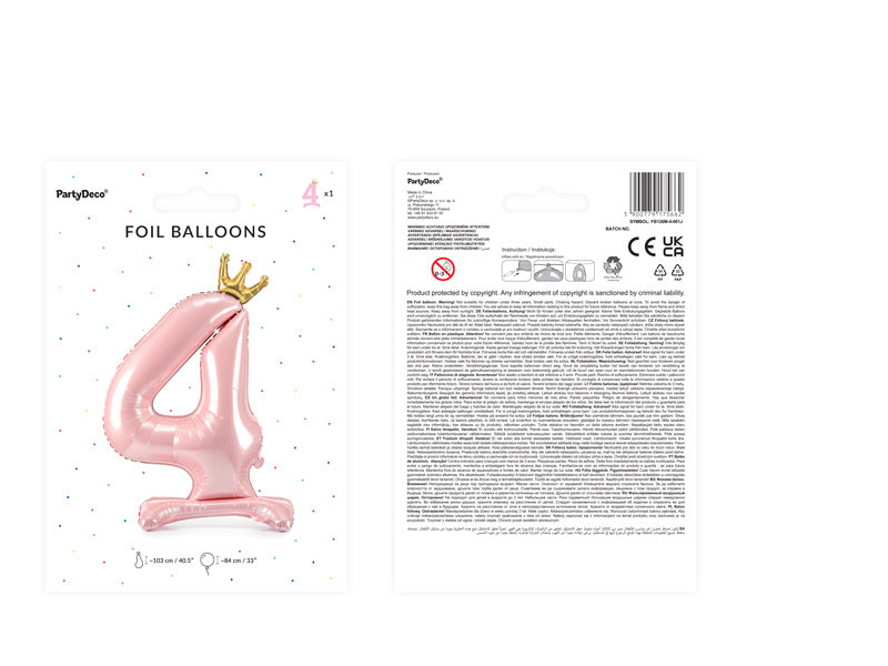 Ballon de baudruche Figure 4 Rose Clair Standard Vide 84cm