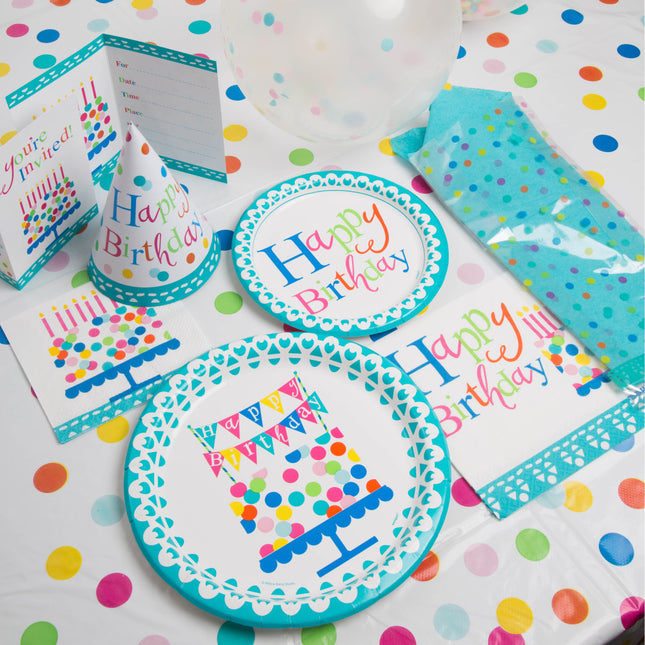 Anniversaire Confetti Cake Napkins 16pcs