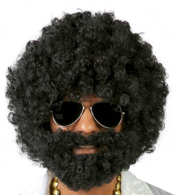 Perruque afro avec barbe