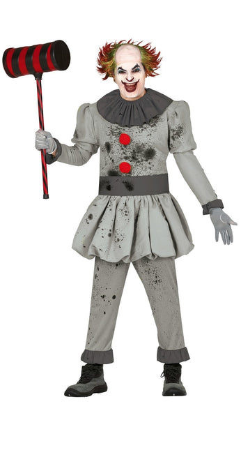 Costume d'Halloween Clown Homme Gris