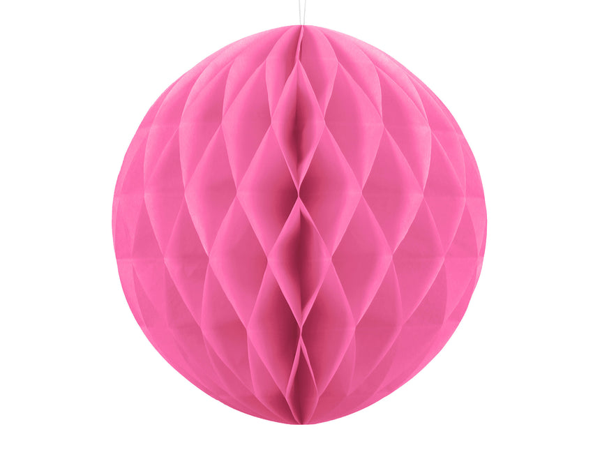 Boule en nid d'abeille rose 40cm