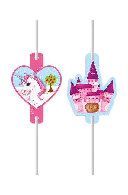 Pailles en papier licorne 4pcs