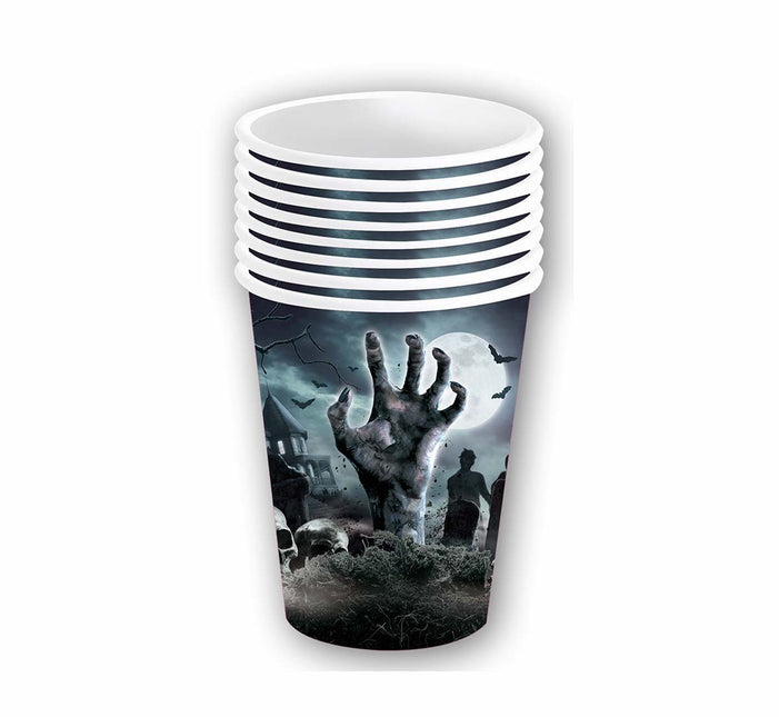 Tasses d'Halloween Cimetière 240ml 6pcs