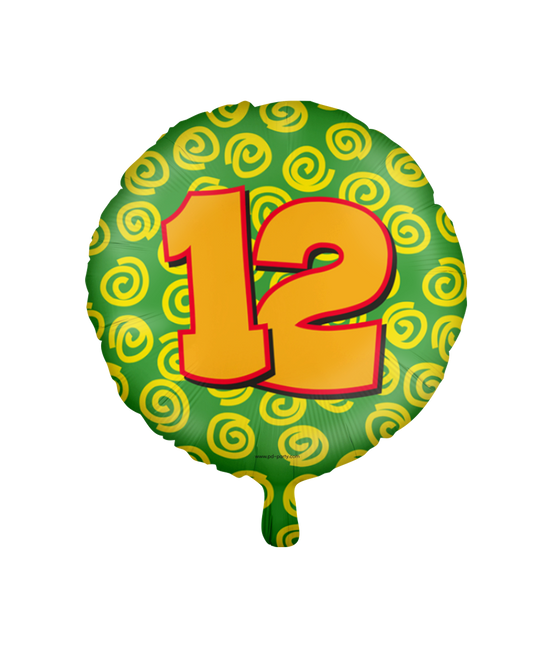 Ballon à l'hélium 12 ans coloré vide 46cm