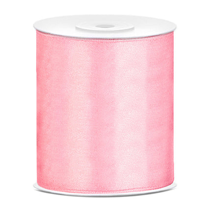 Ruban de satin rose pâle 100 mm 25 m