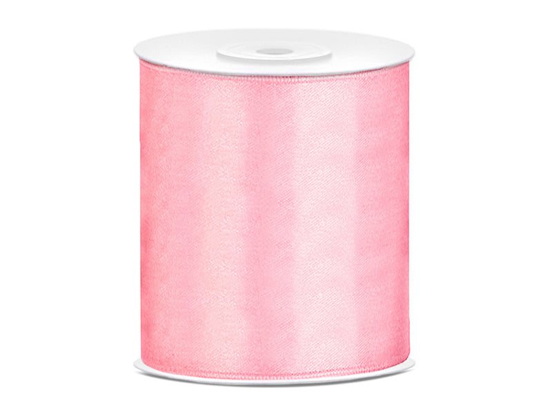 Ruban de satin rose pâle 100 mm 25 m