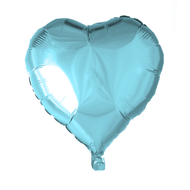 Ballon à l'hélium coeur bleu clair 45cm vide