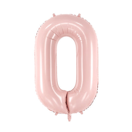 0 Year Figure Balloon Light Pink Empty 72cm