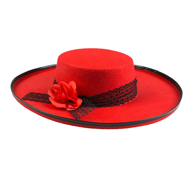 Chapeau Senorita Rouge 39cm