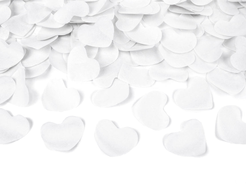Confetti Cannon Hearts Blanc 40cm