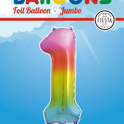 Ballon de baudruche Figure 1 Arc-en-ciel XL 86cm vide