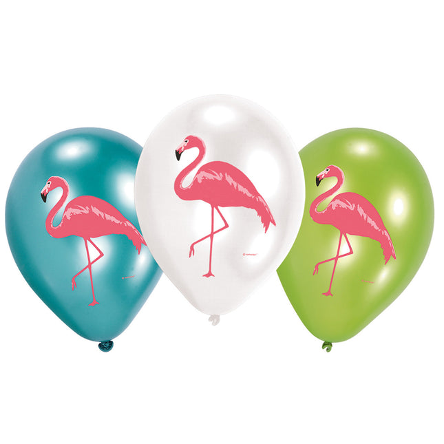 Hawaii Balloons Flamingo 28cm 6pcs