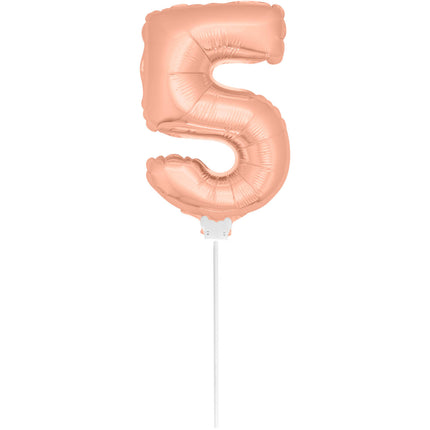 Ballon de baudruche Figure 5 Rose Gold 36cm avec bâton