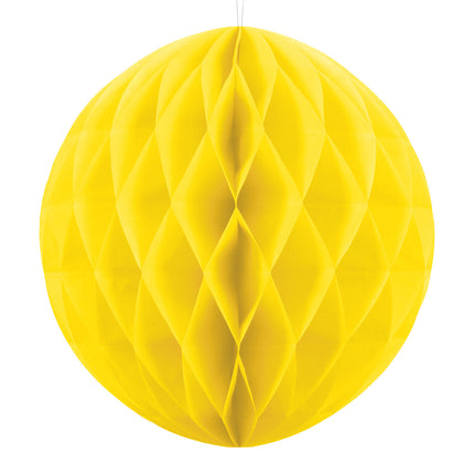 Boule en nid d'abeille jaune 40cm