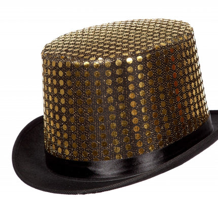 Chapeau doré à paillettes