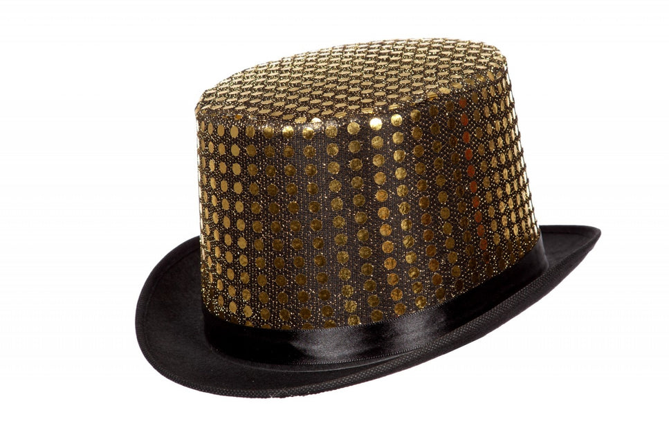 Chapeau doré à paillettes