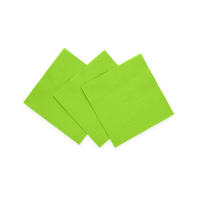 Serviettes de table vert lime 3 couches 24cm 20pcs