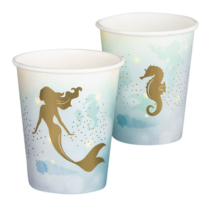 Gobelets Mermaid en papier 210ml 10pcs