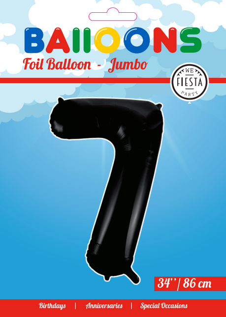 Ballon de baudruche Figure 7 Noir XL 86cm vide