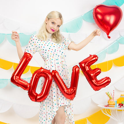 Ensemble de ballons de lettres Love Red Empty 1.4m