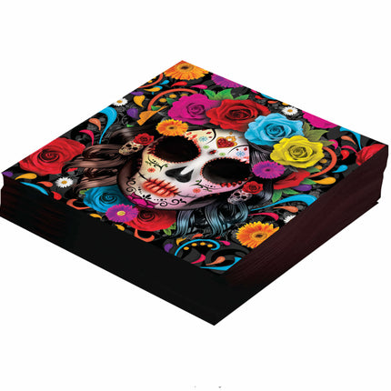 Serviettes de table Halloween Crâne 33cm